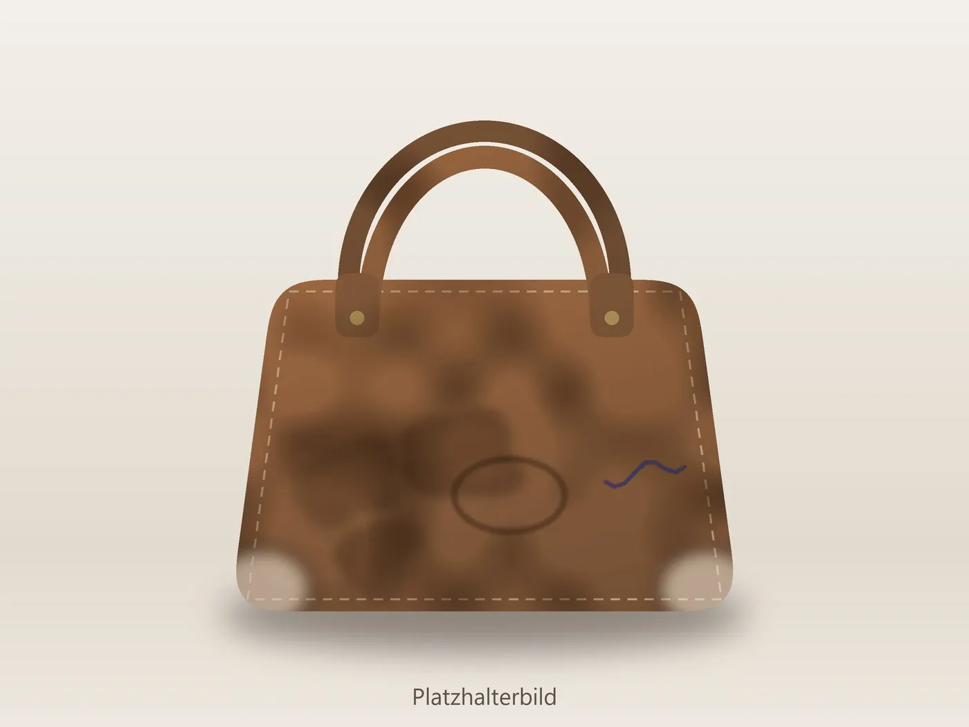 Cognacfarbene Lederhandtasche vor der Reinigung