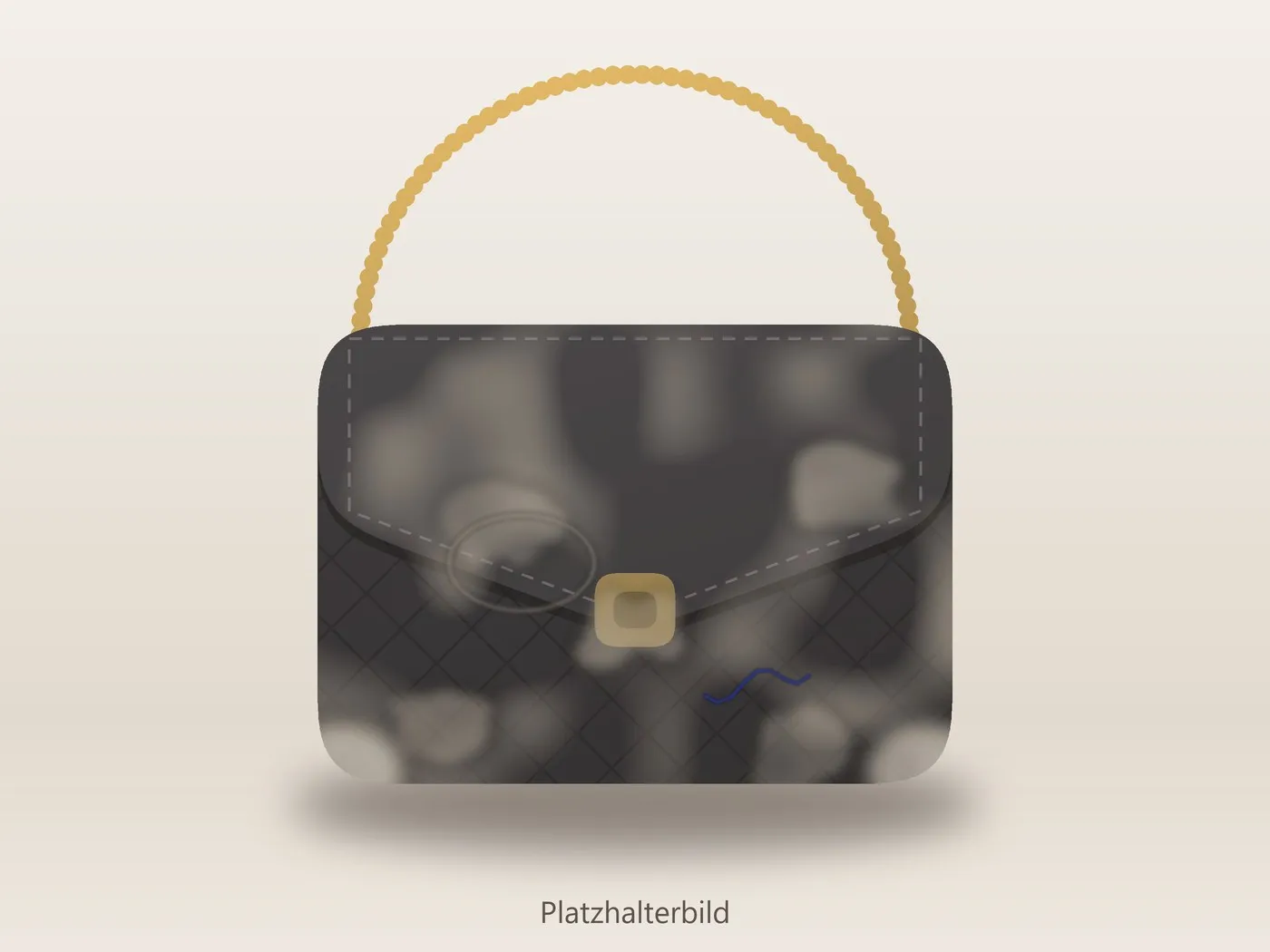 Schwarze Überschlagtasche mit Kette vor der Reinigung